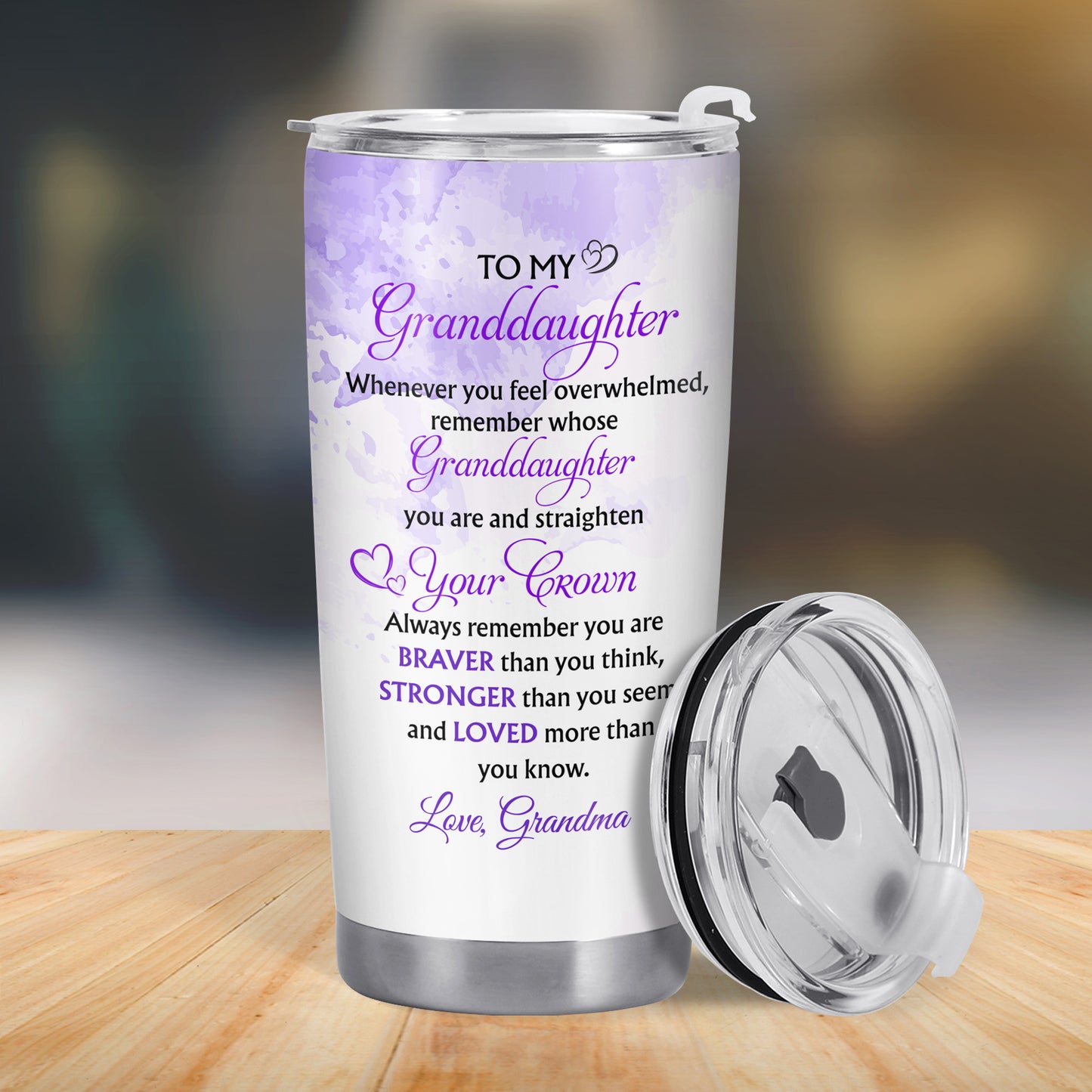 To My Granddaughter, Whenever You Feel Overwhelmed, Remember Whose Granddaughter You Are, Graduation Robe and Cap - Personalized Custom Stainless Steel Tumbler 20oz 30oz - GRAD317_TB