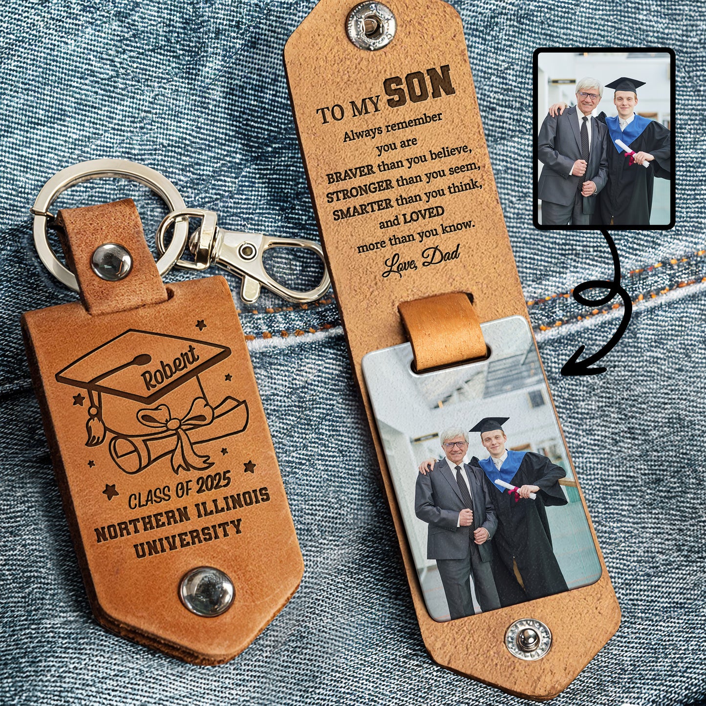 To My Son, Always Remember You Are Braver, Stronger, Smarter, Graduation Cap And Diploma