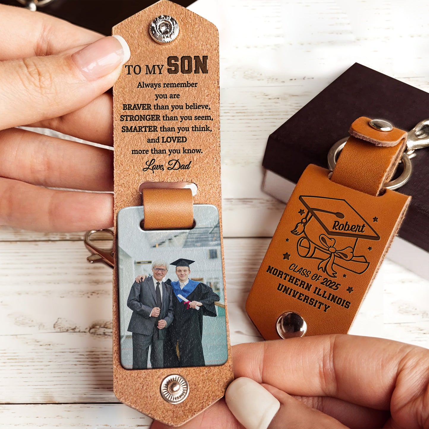 To My Son, Always Remember You Are Braver, Stronger, Smarter, Graduation Cap And Diploma