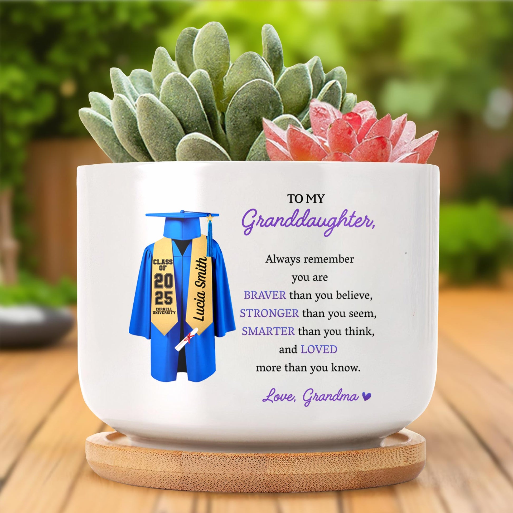 To My Granddaughter, Always Remember You Are Braver, Graduation Gown and Diploma