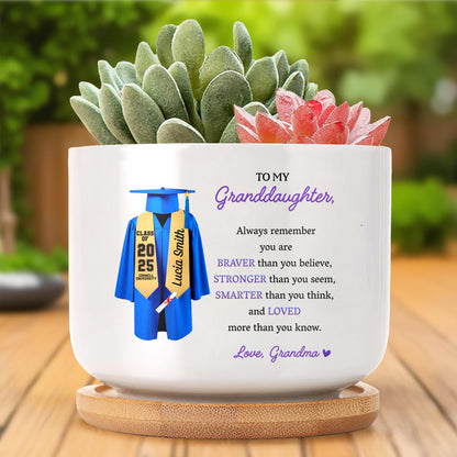 To My Granddaughter, Always Remember You Are Braver, Graduation Gown and Diploma