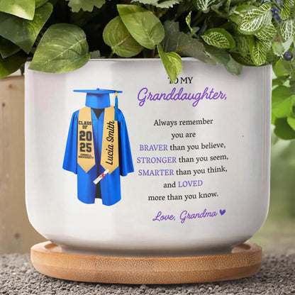 To My Granddaughter, Always Remember You Are Braver, Graduation Gown and Diploma