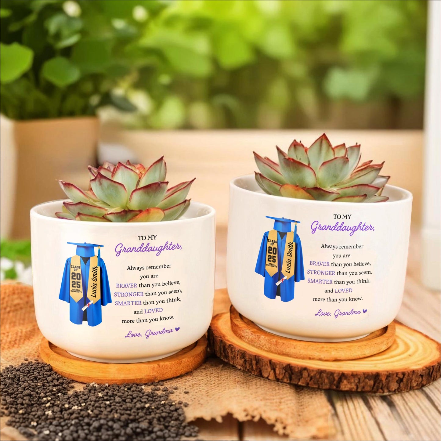 To My Granddaughter, Always Remember You Are Braver, Graduation Gown and Diploma