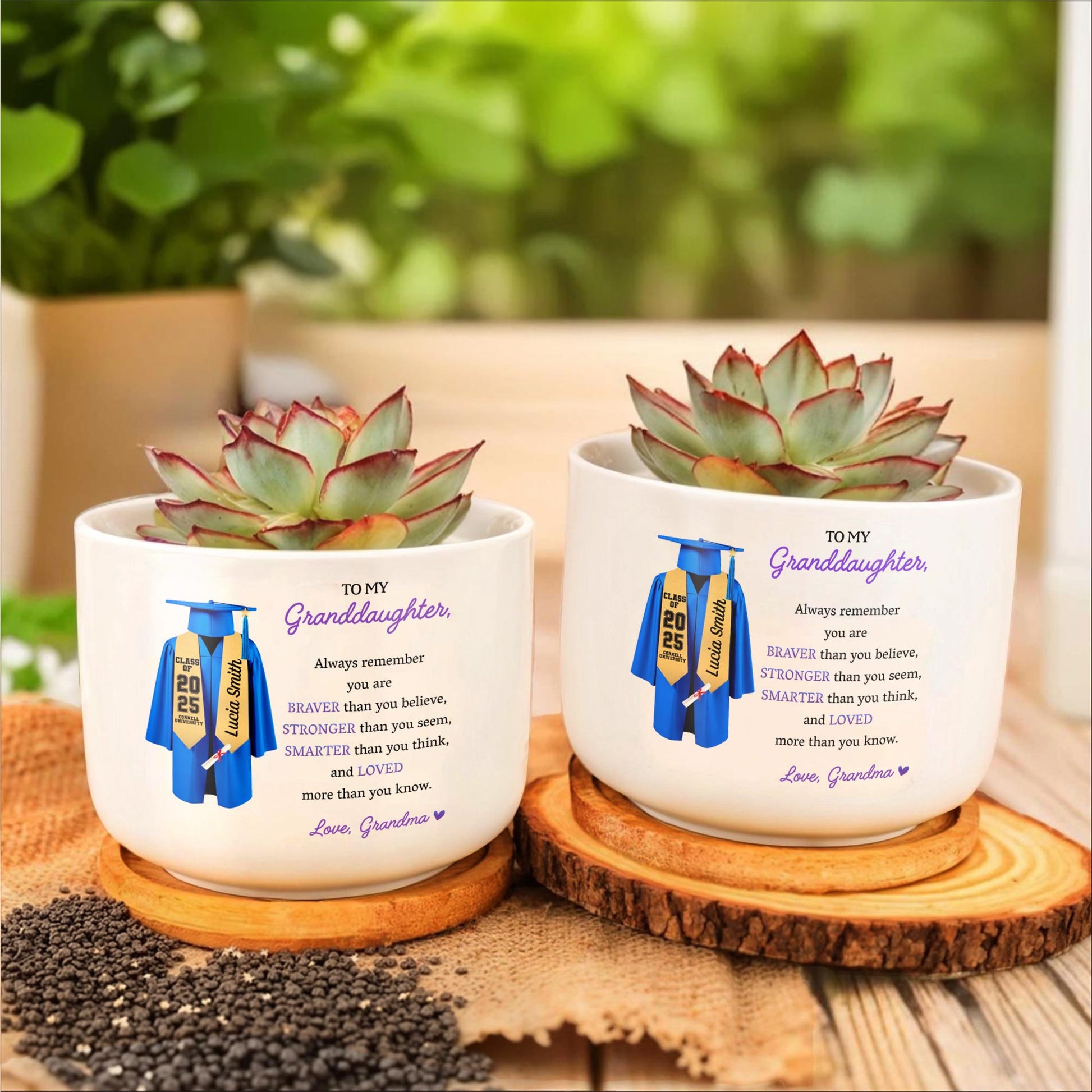 To My Granddaughter, Always Remember You Are Braver, Graduation Gown and Diploma