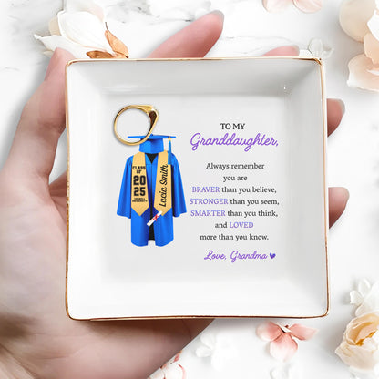 To My Granddaughter, Always Remember You Are Braver, Graduation Robe and Cap