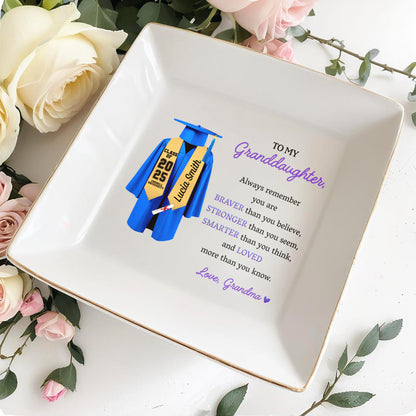 To My Granddaughter, Always Remember You Are Braver, Graduation Robe and Cap