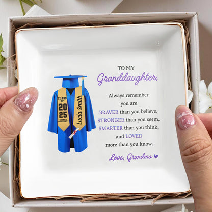 To My Granddaughter, Always Remember You Are Braver, Graduation Robe and Cap