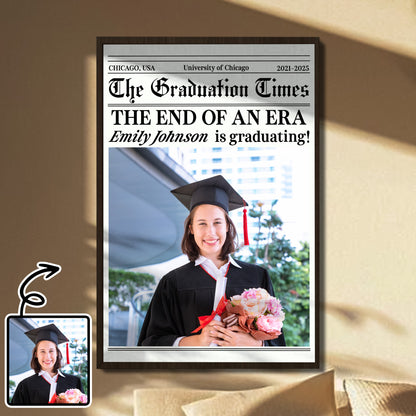 The End Of An Era, Celebrating Your Graduation - Personalized Custom Vertical Poster - GRAD322_VPOS
