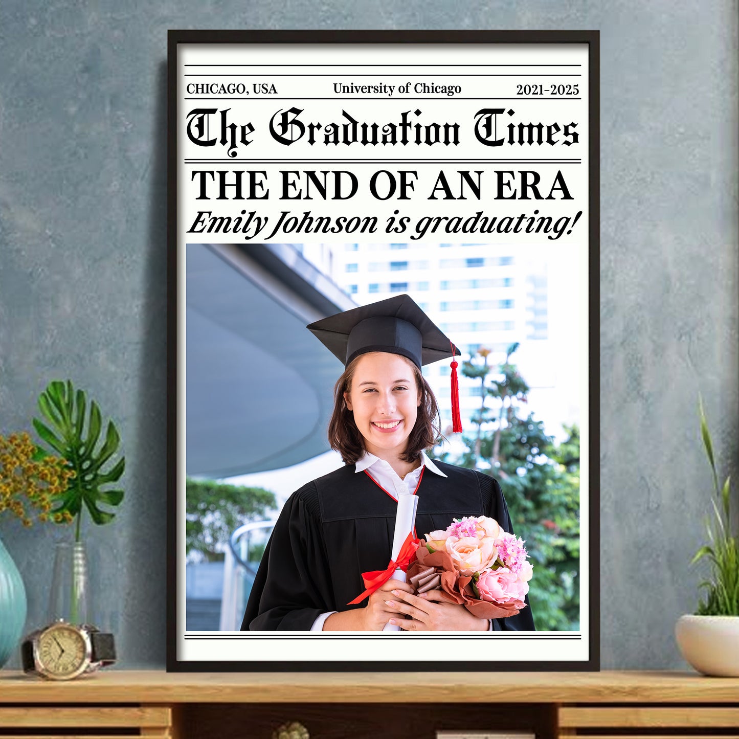 The End Of An Era, Celebrating Your Graduation - Personalized Custom Vertical Poster - GRAD322_VPOS