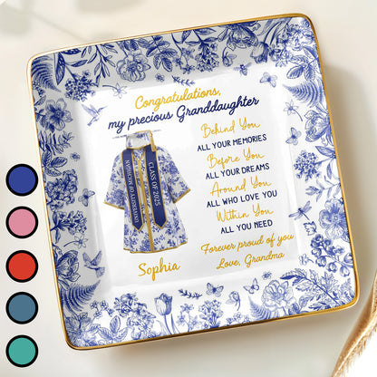 Congratulations My Precious Granddaughter, Flowers and Graduation Gown