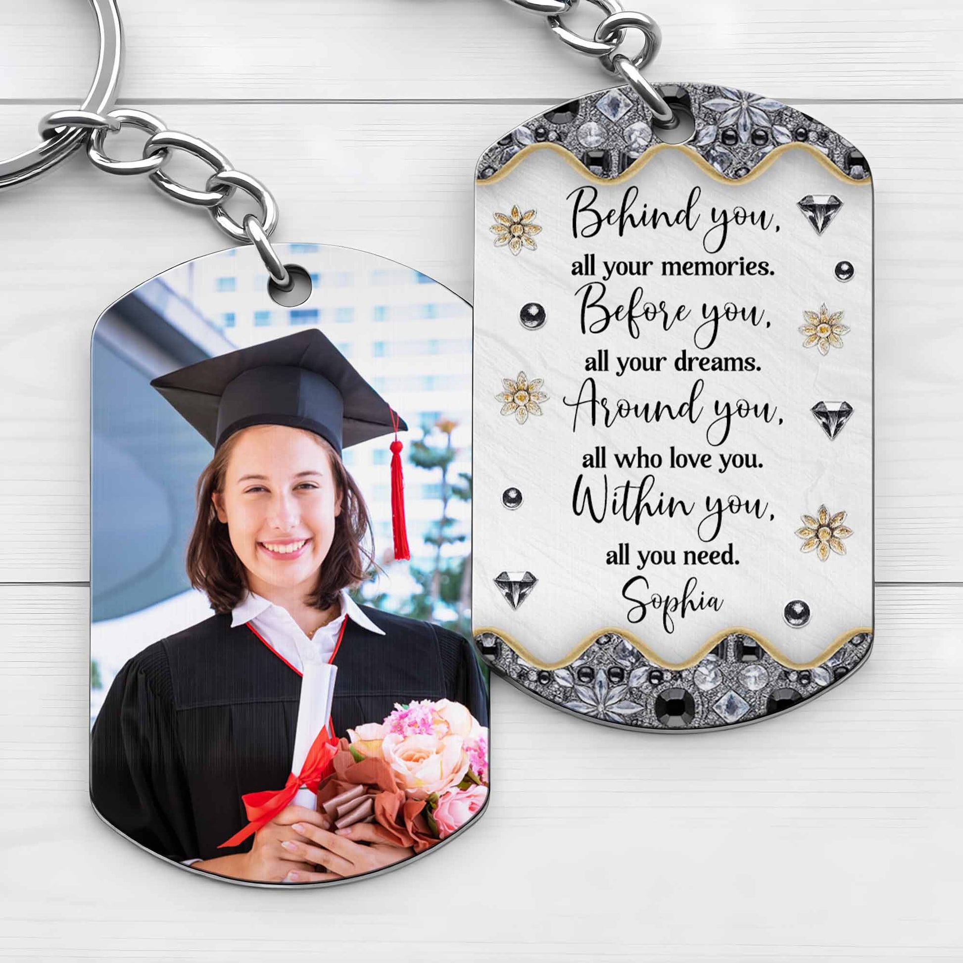 Behind You All Your Memories, Flowers, Graduation Cap