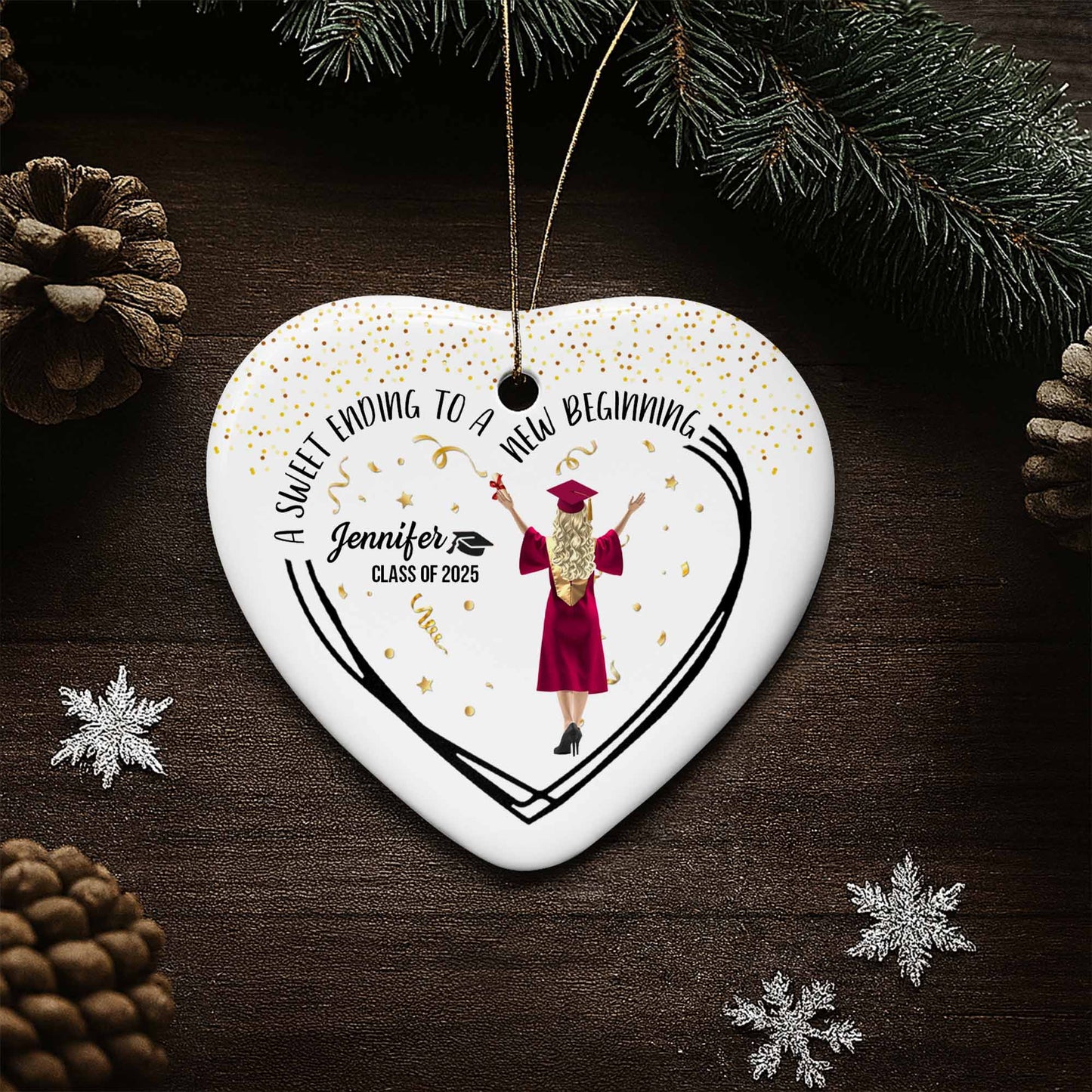 A Sweet Ending To A New Beginning, Graduate In Cap And Gown