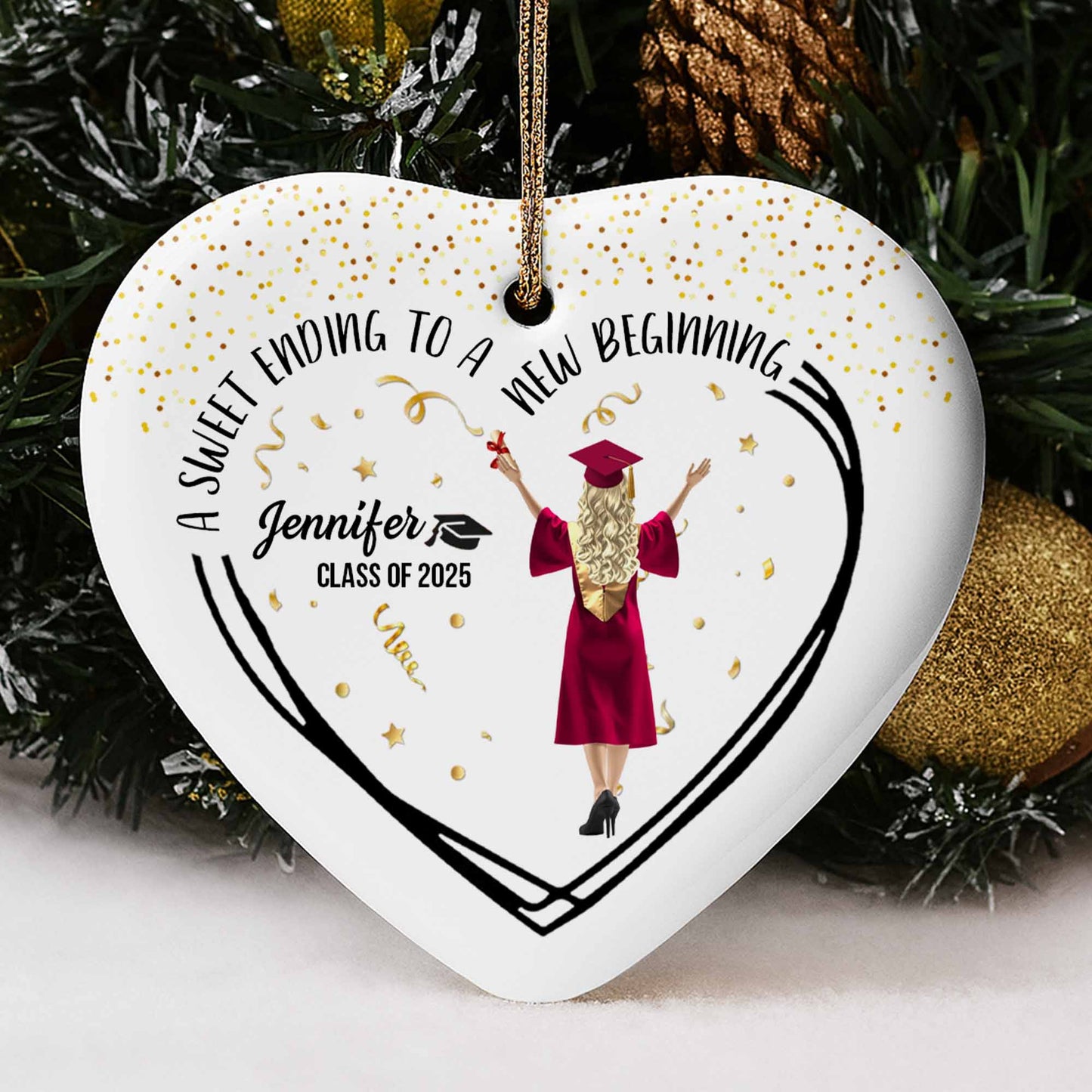 A Sweet Ending To A New Beginning, Graduate In Cap And Gown