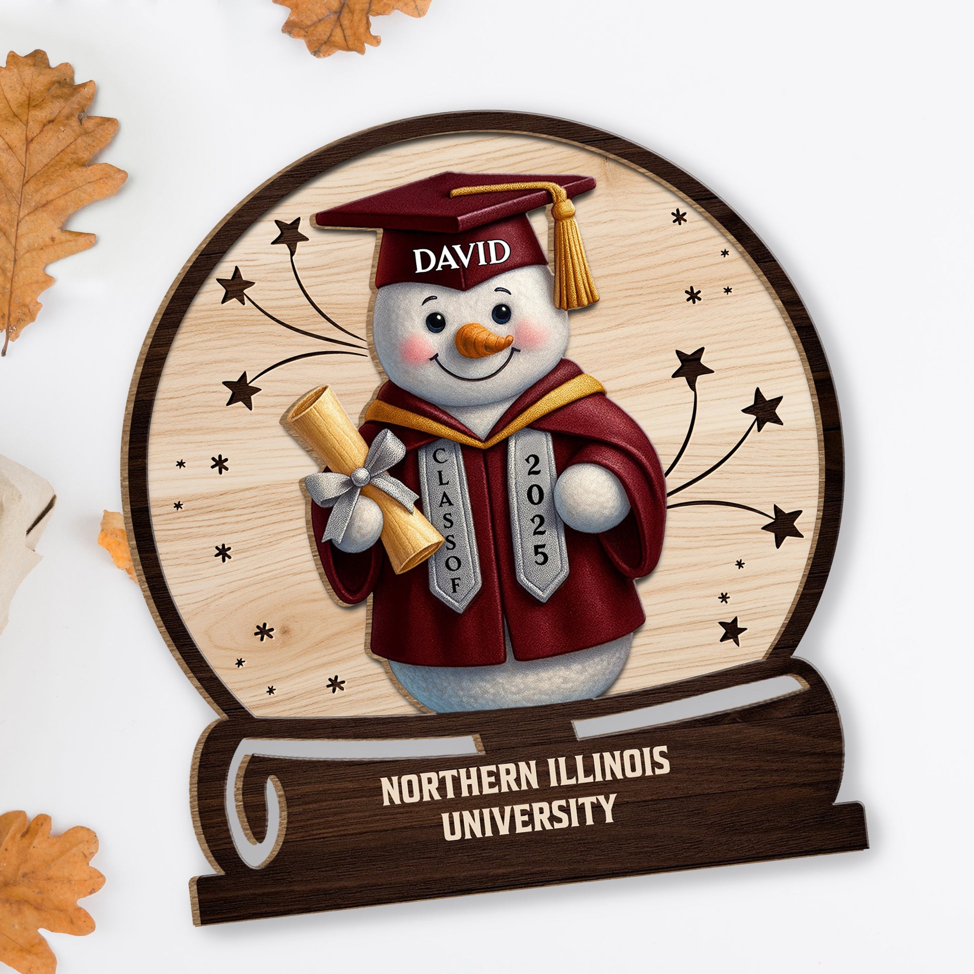 Celebrate Your Graduation, Snowman With Cap And Diploma