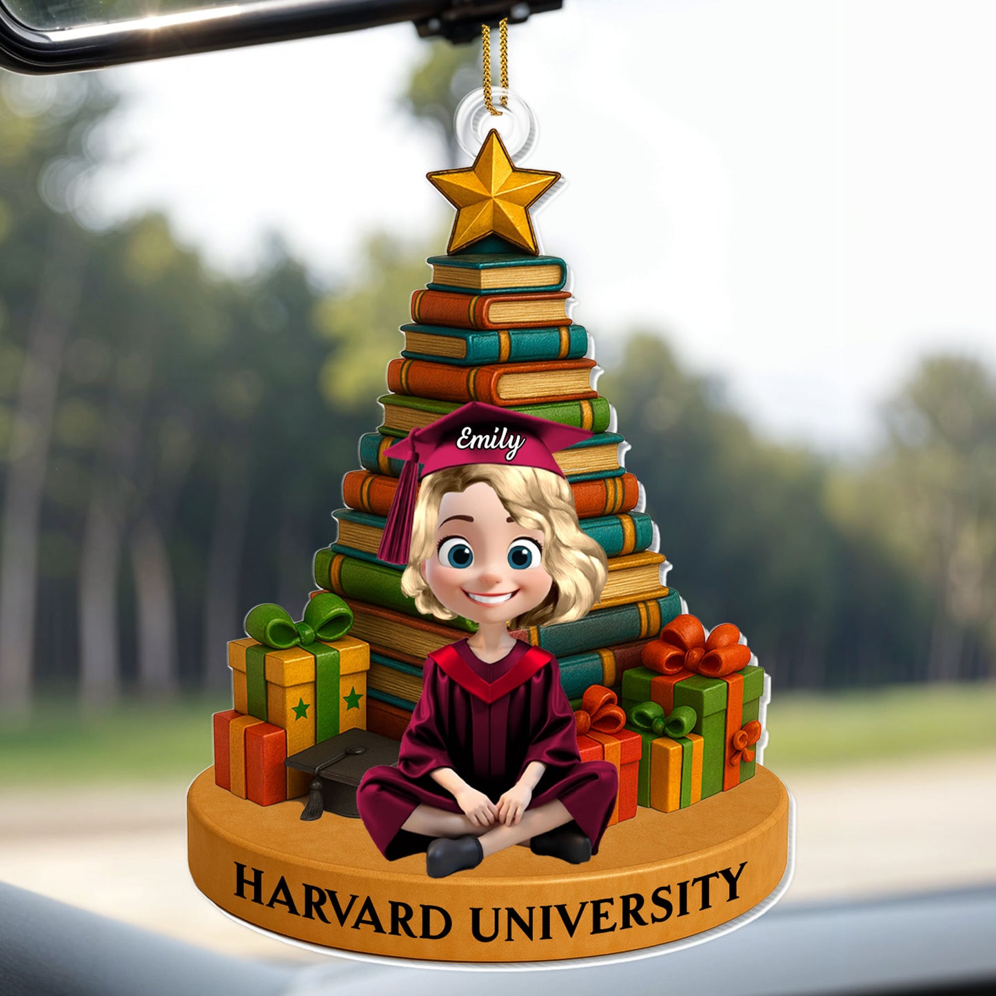 Celebrate Your Academic Success Graduate And Books - Personalized Custom Acrylic Ornament, Christmas Gift - GRAD341_ACO
