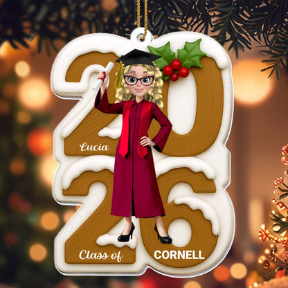 Celebrate Your Achievements, Graduate And Holly Berries Ornament