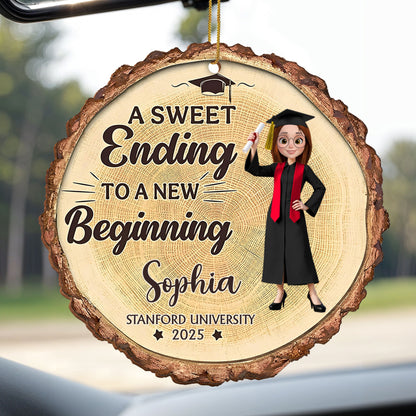 A Sweet Ending To A New Beginning, Graduation Cap And Diploma