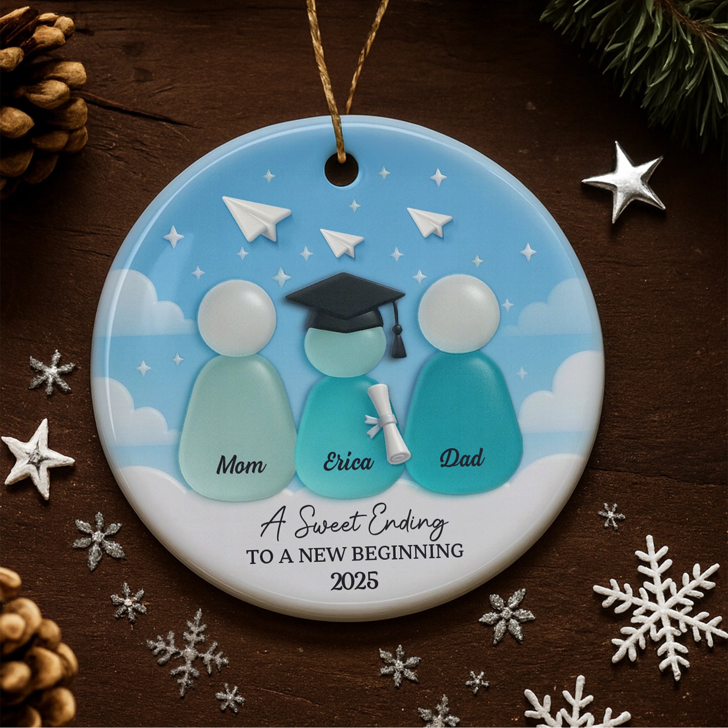 A Sweet Ending to a New Beginning, Graduation Cap and Diplomas Design