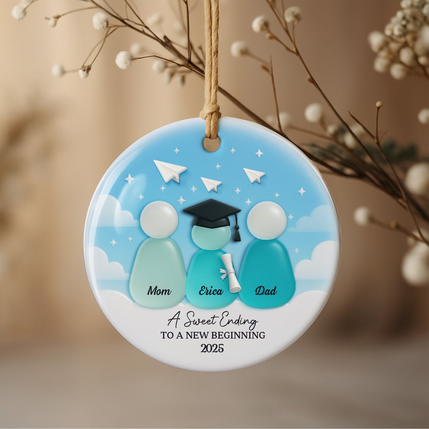 A Sweet Ending to a New Beginning, Graduation Cap and Diplomas Design