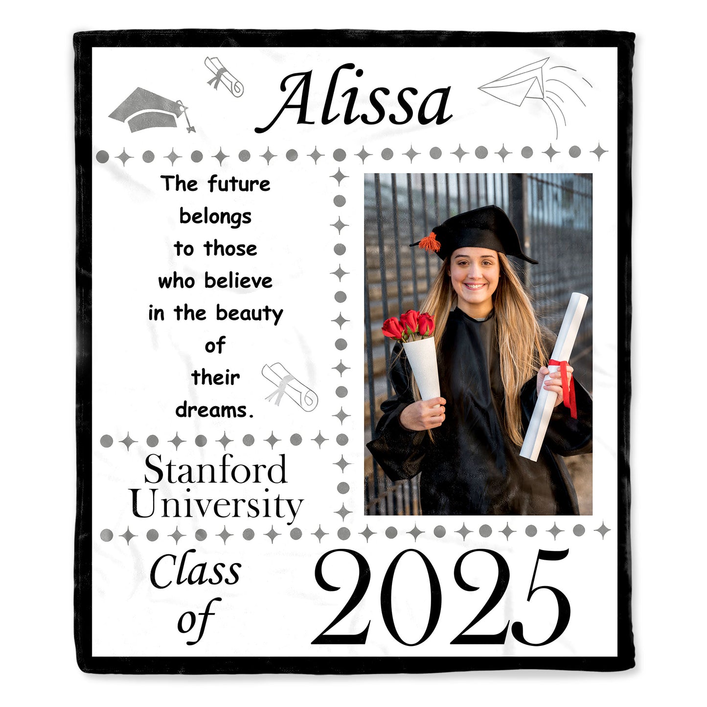 The Future Belongs To Those Who Believe In Their Dreams Graduation Blanket