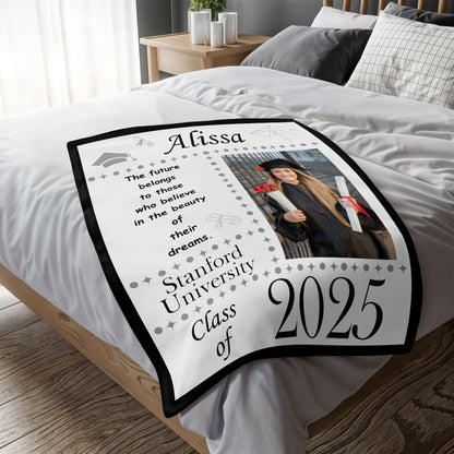 The Future Belongs To Those Who Believe In Their Dreams Graduation Blanket