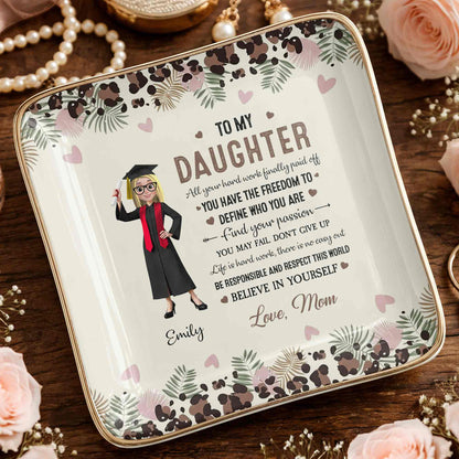 To My Daughter, Graduation Cap And Flowers