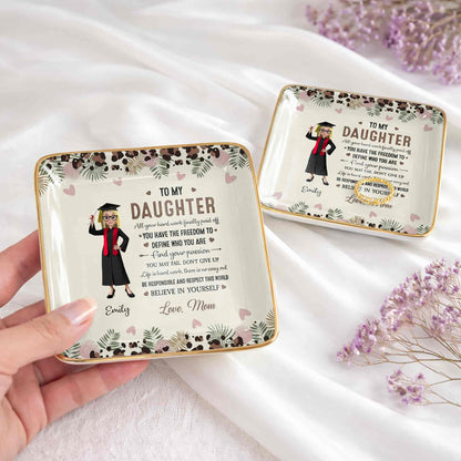 To My Daughter, Graduation Cap And Flowers