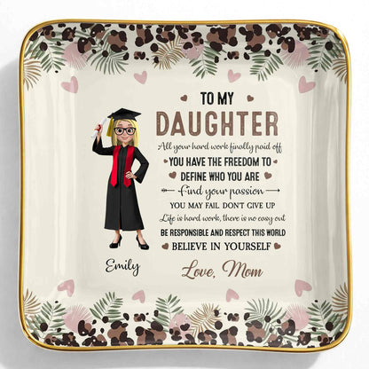 To My Daughter, Graduation Cap And Flowers