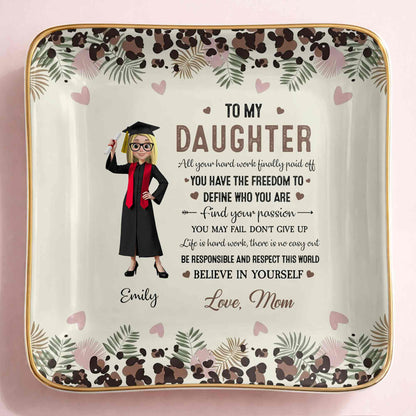 To My Daughter, Graduation Cap And Flowers