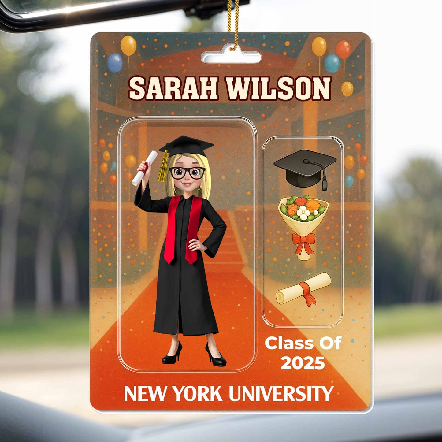 Celebrate Your Achievements, Graduation Cap, Diploma And University Logo