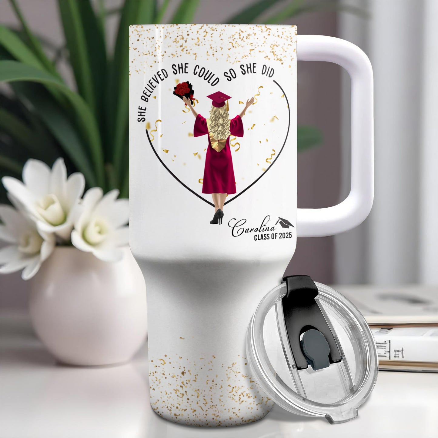 She Believed She Could So She Did, Graduation Cap and Confetti