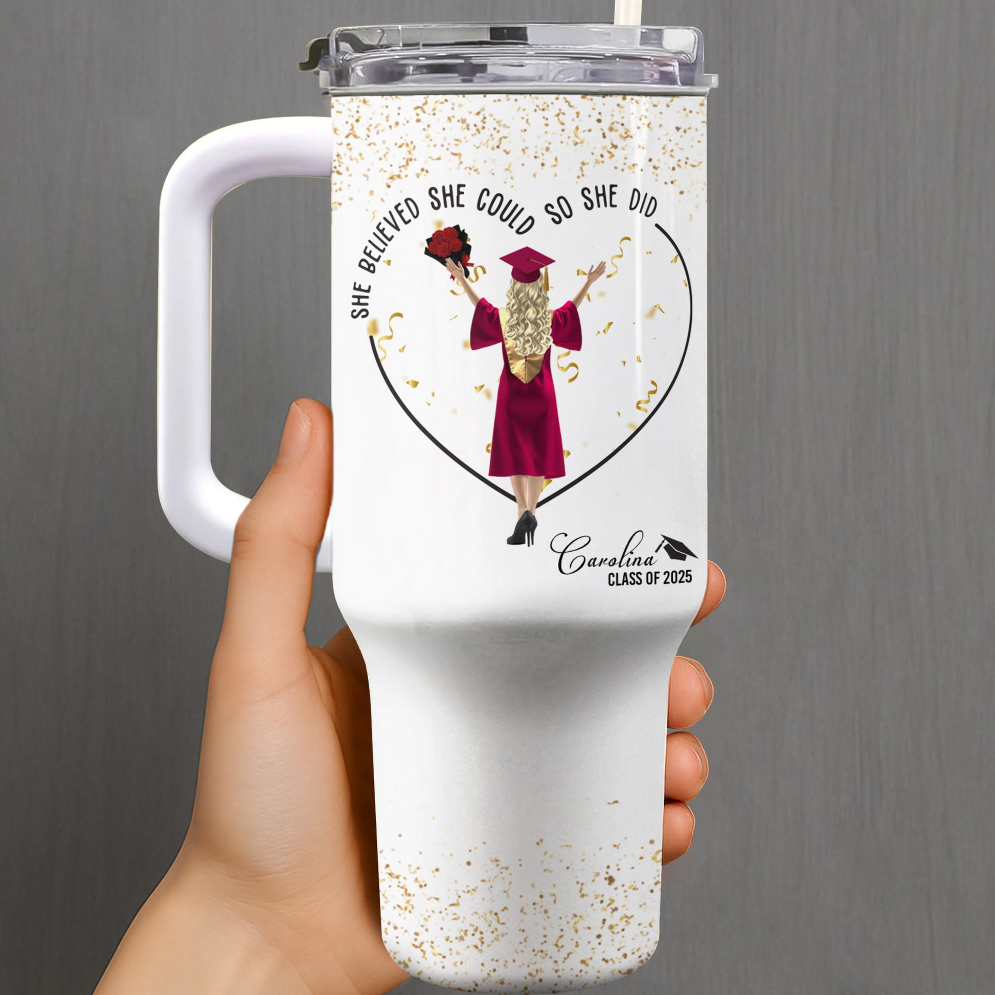 She Believed She Could So She Did, Graduation Cap and Confetti