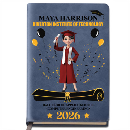 A Proud Graduate Standing Tall With Graduation Cap And Diploma