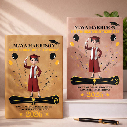 A Proud Graduate Standing Tall With Graduation Cap And Diploma