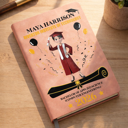 A Proud Graduate Standing Tall With Graduation Cap And Diploma