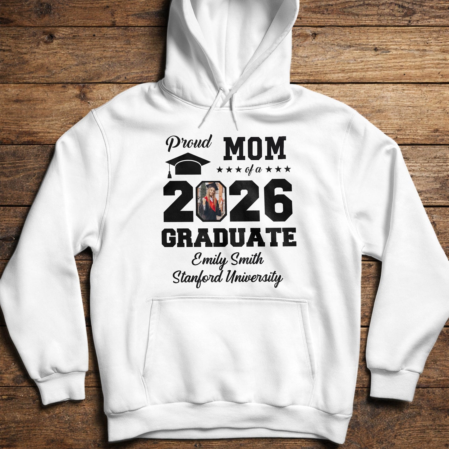 Proud Mom Of A Graduate With Graduation Cap And Photo Frame