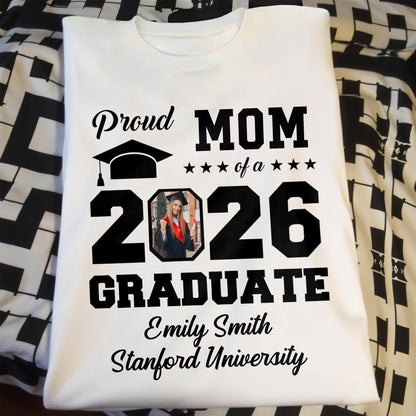 Proud Mom Of A Graduate With Graduation Cap And Photo Frame