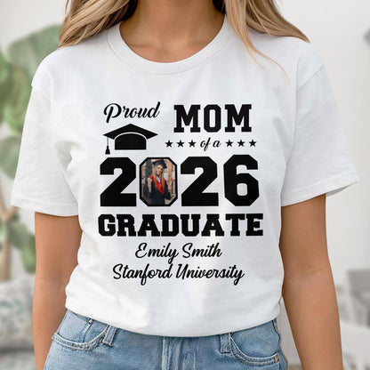 Proud Mom Of A Graduate With Graduation Cap And Photo Frame