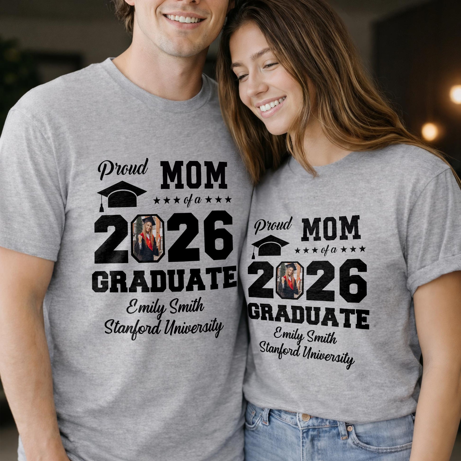 Proud Mom Of A Graduate With Graduation Cap And Photo Frame