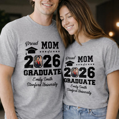 Proud Mom Of A Graduate With Graduation Cap And Photo Frame