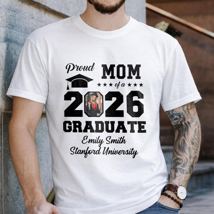 Proud Mom Of A Graduate With Graduation Cap And Photo Frame