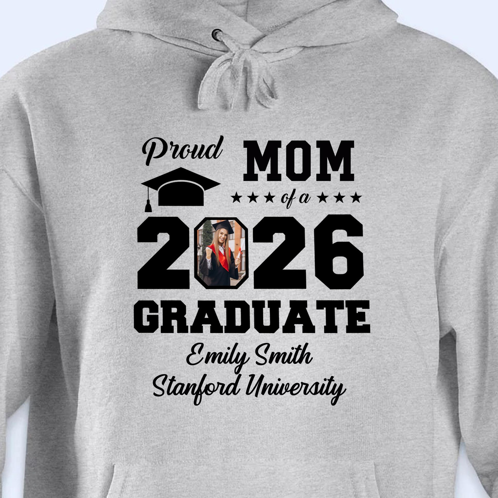 Proud Mom Of A Graduate With Graduation Cap And Photo Frame