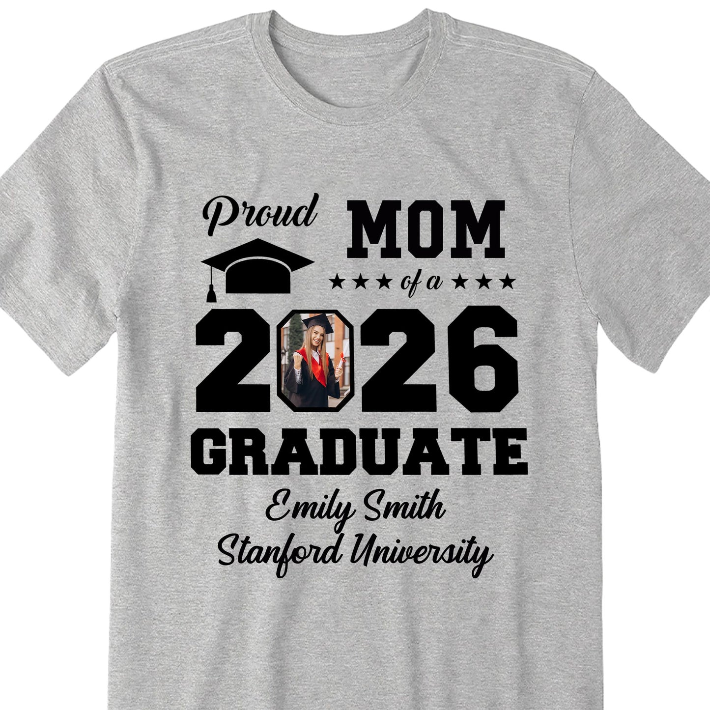 Proud Mom Of A Graduate With Graduation Cap And Photo Frame