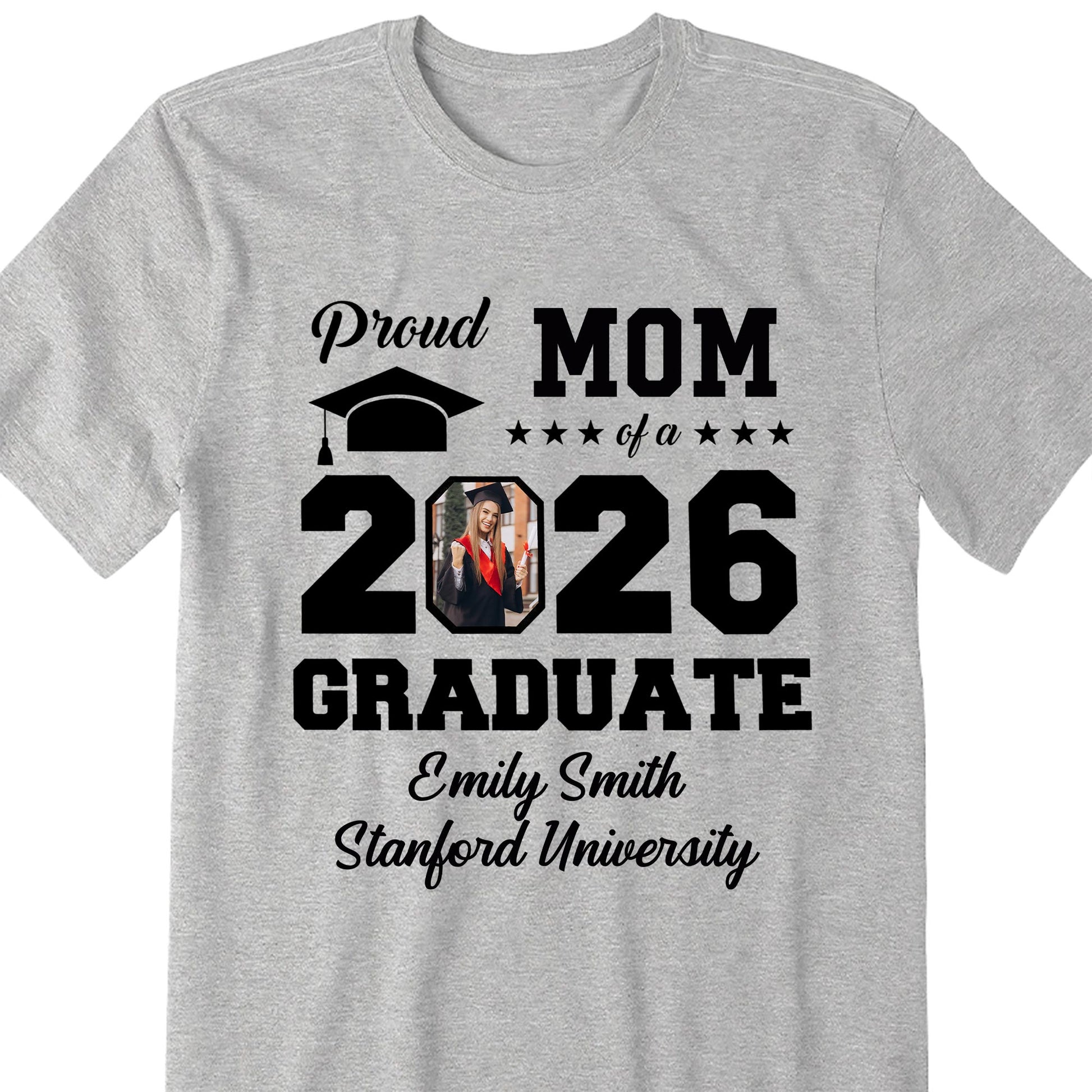 Proud Mom Of A Graduate With Graduation Cap And Photo Frame