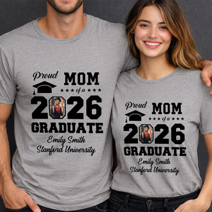 Proud Mom Of A Graduate With Graduation Cap And Photo Frame