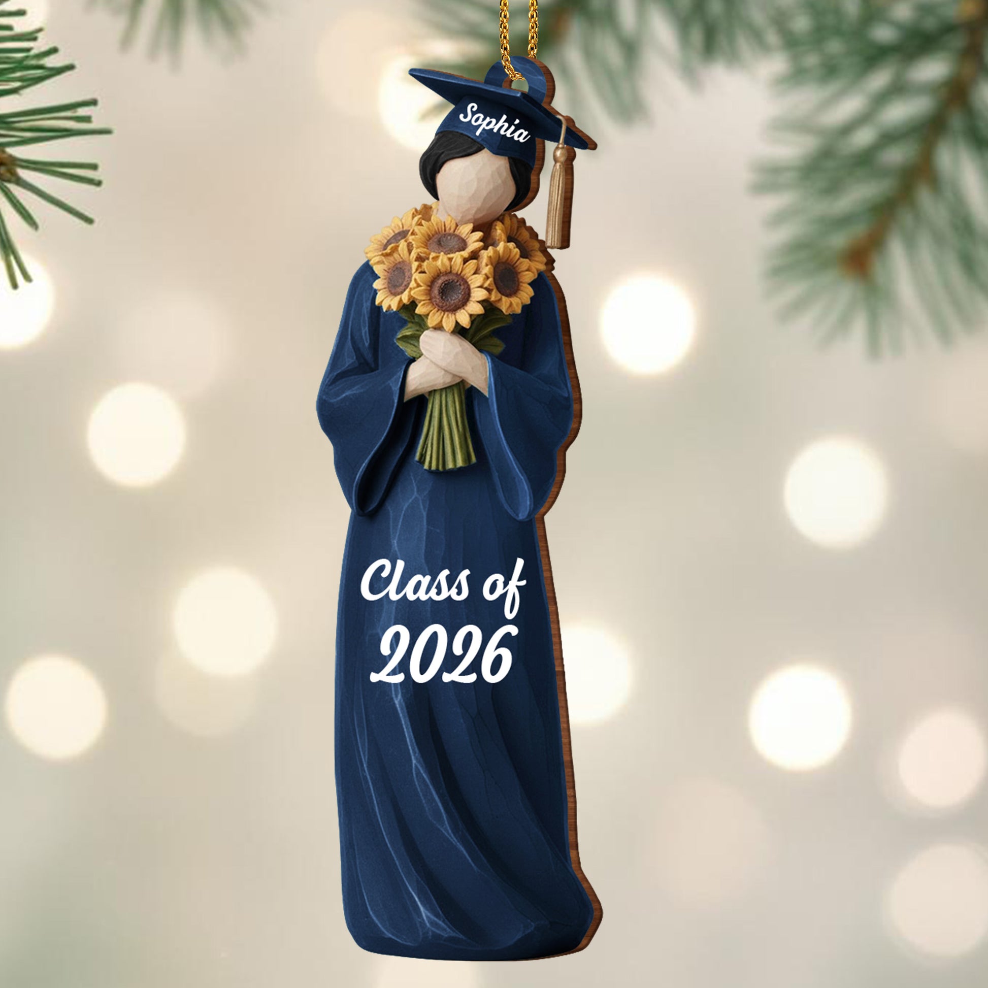 Graduation Cap And Flowers Class of [Year]