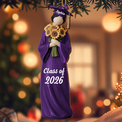 Graduation Cap And Flowers Class of [Year]