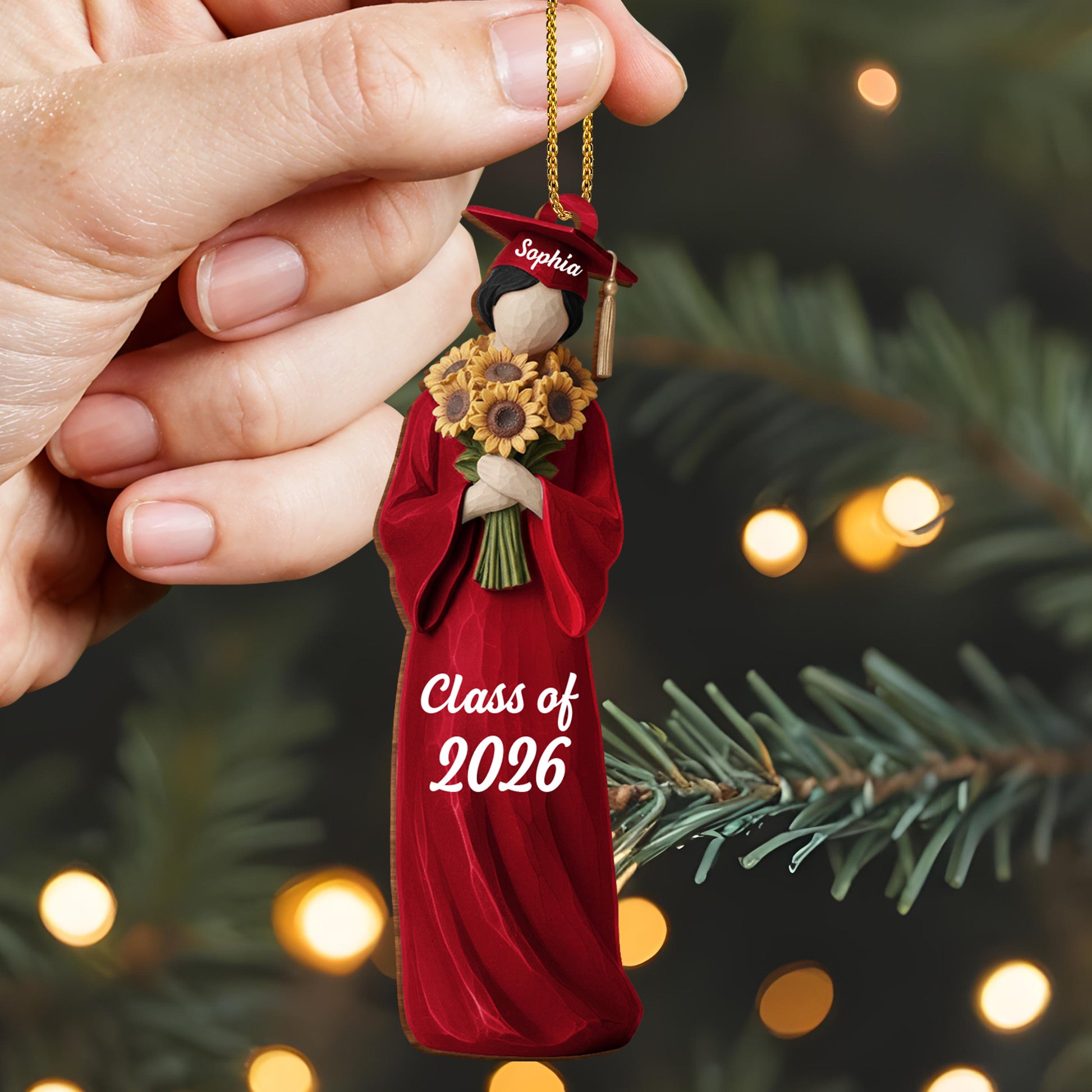 Graduation Cap And Flowers Class of [Year]