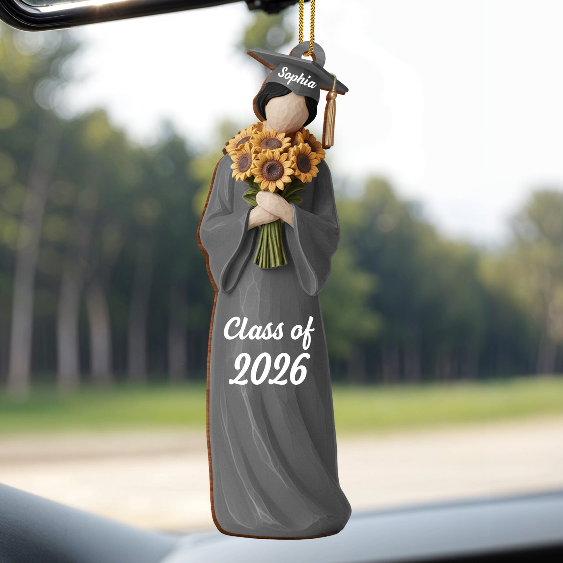 Graduation Cap And Flowers Class of [Year]