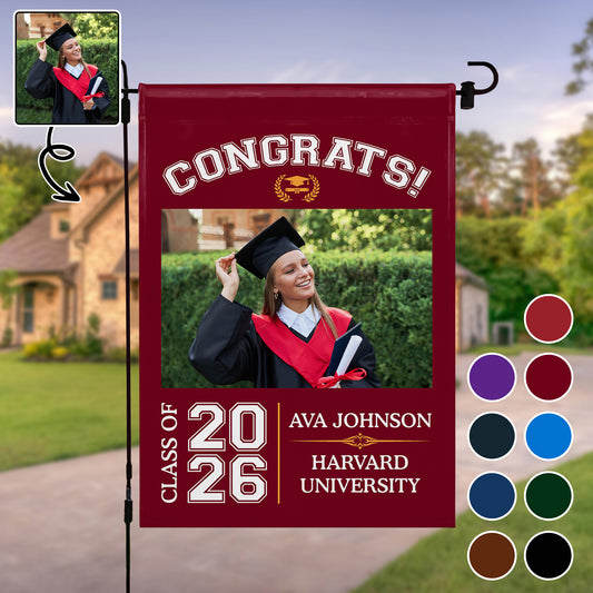 Congrats Class Of [Year], Graduation Cap And Diploma